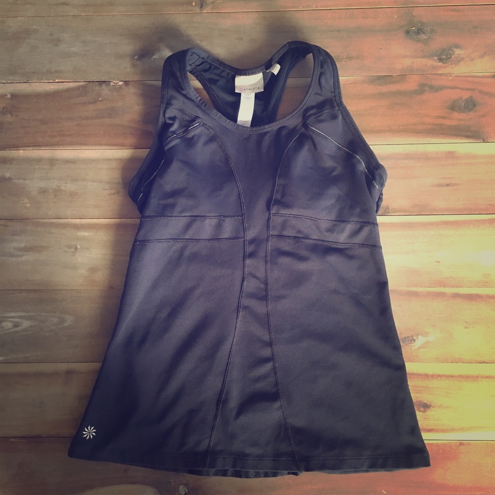 Athleta black racer back tank size small